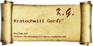 Kratochwill Gerő névjegykártya
